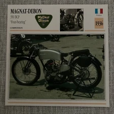 Magnat Debon 350 BCP Four Bearing 1936 France Edito Atlas Motorcycle Card