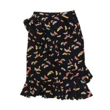 Vintage 80s Valentino Boutique Butterfly Ruffle Silk Skirt