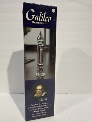 Vintage Galileo Glass Tube Scientific Thermometer 11  Floating Multi Color Balls