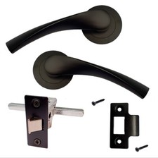 Internal Door Handles Matt Black Handles  on Lever Round Rose 