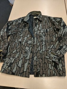 Vtg-Melton-Shirt-Co-Deerskin-Treebark-Camo-Blanket-Lined-Hunting-Jacket-Medium