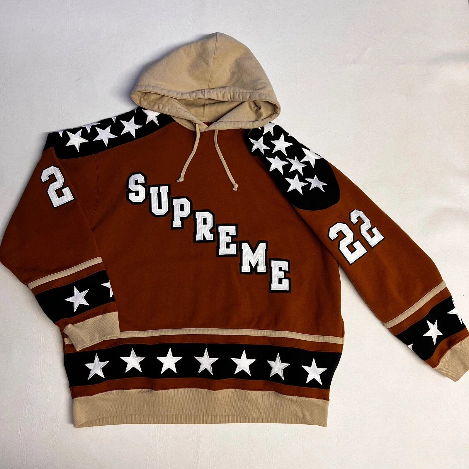 Sweat à capuche Supreme Hockey   Marron   XXL