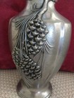  Vintage Carson Statesmetal Pewter Pine Ridge Country Pine Cone Vase 7.5"h EXCLT — photo 4