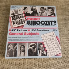 Vintage Pocket Whoozit General Subjects Strategy Picture Trivia Game 1985 Unused