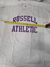Vtg 90s Russell Athletic T-Shirt NOS Deadstock Made in USA Heather Grey Size L