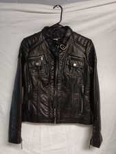 Michael Kors Womans Black Leather Motorcycle ...