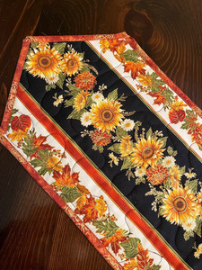 Handcrafted-Quilted Table Runner-NEW-Explosion of Gold-03/2026 -Ready for Fall