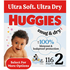 Snug & Dry Baby Diapers, Size 2 (12-18 Lbs), 116 Count (Select for More) 0.41 per diaper