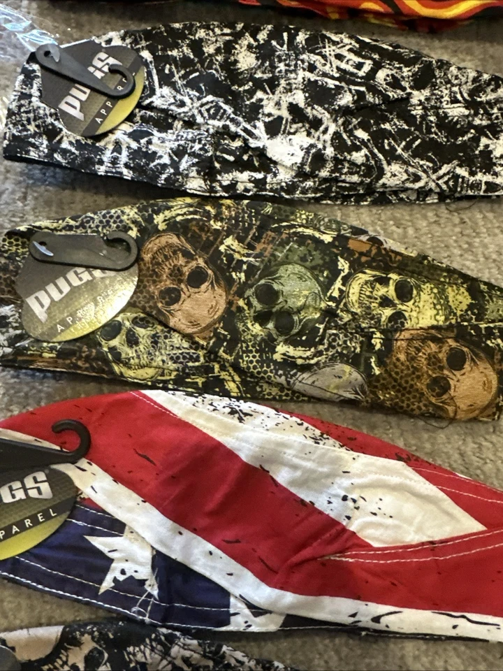Headwrap Durag Doo Trapo Motociclista Lote Conjunto de 6 Calavera Libertad Jinetes Bandera Fuego ¡Nuevo! Foto 3 de 4