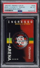 Ticket 1999 Brazil vs. Latvia Ronaldinho Brazil Debut PSA 8