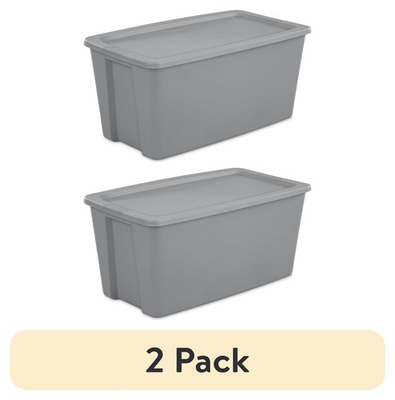 #ad #ad 2 pack 50 Gallon Storage Bin XL Plastic Snap Lid Gray $59.75