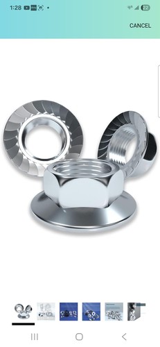 Dado flangia filettatura rovesciata M12 x 1,75 esagonale rotazione sinistra 304 acciaio inox confezione da 10 - Foto 2 di 3