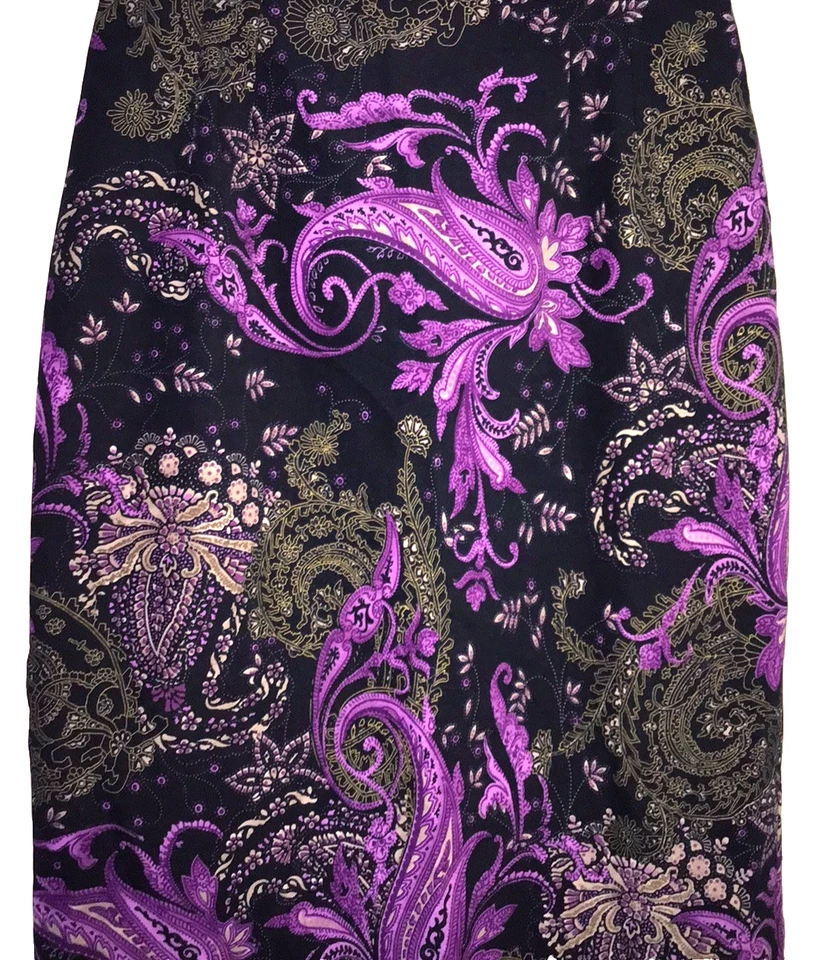 Briggs New York Womens Pencil Skirt Size 14 Multicolor Paisley Floral Suede - Image 2 of 4