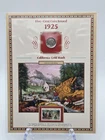 1925 Buffalo Nickel 1999 California Gold Rush 150th Anniversary Stamp Card As Is