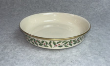 Lenox Holiday Coupe Soup Bowl USA Gold Rim Holly & Berry Berries 7.5” Christmas