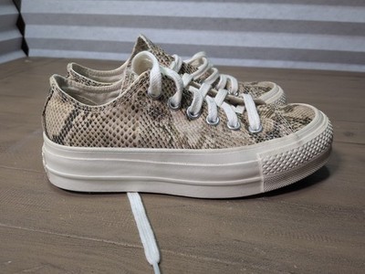 Converse Chuck Taylor All Star Wild Lift Snake Print Plateau Sneaker UK 3 