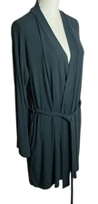 Skims Size Small Soft Lounge Short Robe Dark Green Belted Pockets