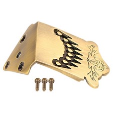 Replacement 8 String Mandolin Tailpiece Feather Pattern Metal Bronze Mandolin