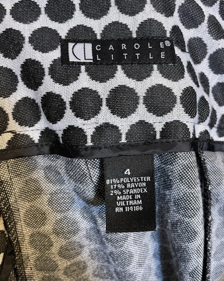 Юбка Carole Little черно-белая в горошек с широким ремнем размер 4 - Изображение 3 из 4