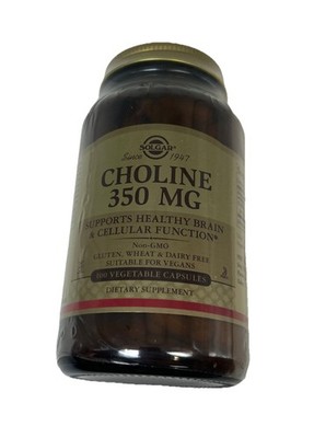 Solgar, Choline 350mg, 100 Vegetable Capsules Exp 09/2028