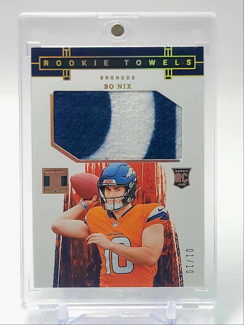 BO NIX 2024 IMPECCABLE ROOKIE TOWELS PATCH GOLD BRONCOS RC /10 Q4370