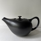 Modern Black Ceramic Teapot–Minimalist Design–Matte Finish Studio Pottery Style