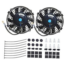 7" Electric Radiator Cooling Fan Assembly Kit,High 7 Inch-2PCS Black