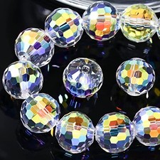 100PCS Crystal Glass Beads for Jewelry Making Faceted Crystal 8MM Crystal AB