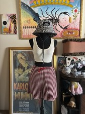 Vintage 80s 90s Omo Gym Norma Kamali Striped Knit Shorts