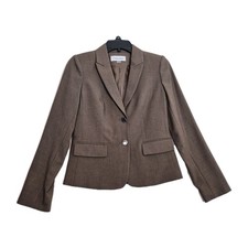 Calvin Klein Women's Blazer Size 4P Two-Button Blazer Brown Lined NWT 67