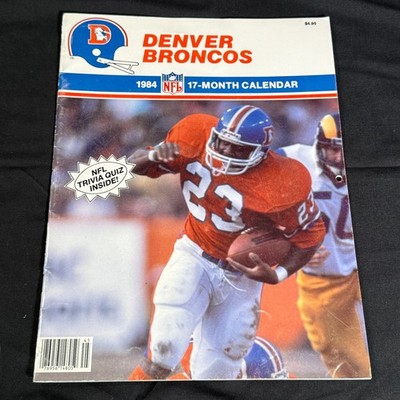 Vintage 1984 Denver Broncos 17 Month NFL Wall Calendar Trivia Quiz Official TPC