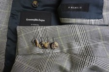 Ermenegildo Zegna Roma 15milmil15 Beige Gold Plaid Sport Coat Jacket 44R