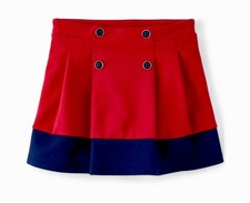 NWT Gymboree Girls Size 7 Red And Blue Colorblock Pleated Ponte Skort/Skirt