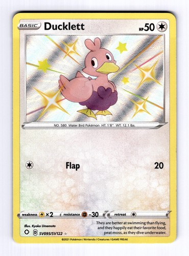 Ducklett Shining Fates: Shiny Vault #SV095 (2020) Holo NM Pokemon