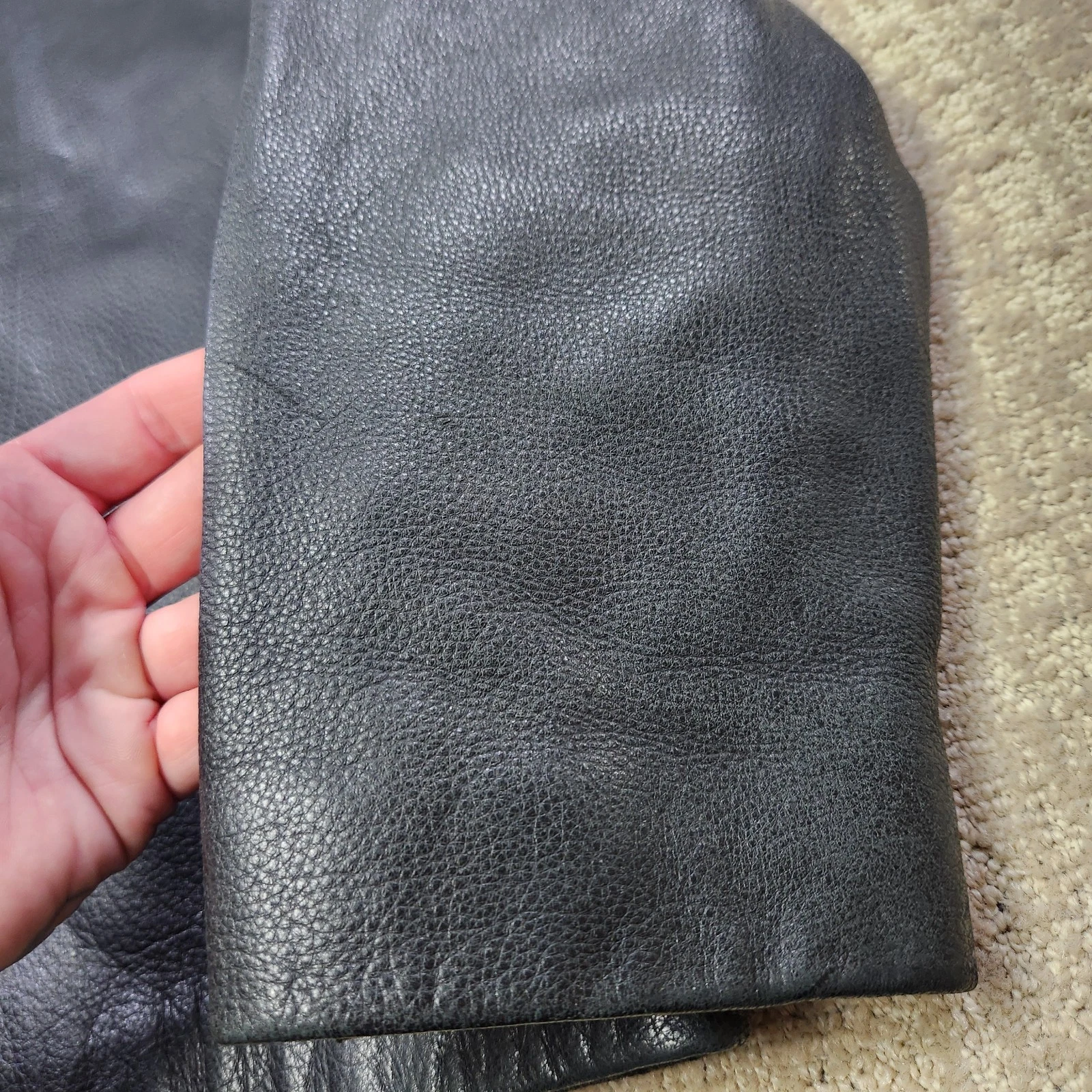 Brooks Brothers Leather Jacket Men XL Black Bomber Wool Blanket Lined Heavy - product detail image 13