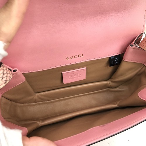 Gucci Python Sylvie 1969 Mini Shoulder Bag Pink Shoulder Bags Multicolor - Picture 5 of 9