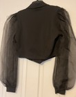 NWT Fashion Nova Women Black Cropped Blazer Sheer Puff Long Sleeves Size- M — photo 2