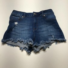 Rewash Brand Shorts Juniors Size 7/28 Real Curve High Rise Frayed Denim Festival