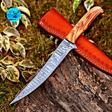 Custom HandMade Forged Damascus Steel Fillet Chef Knife 2805