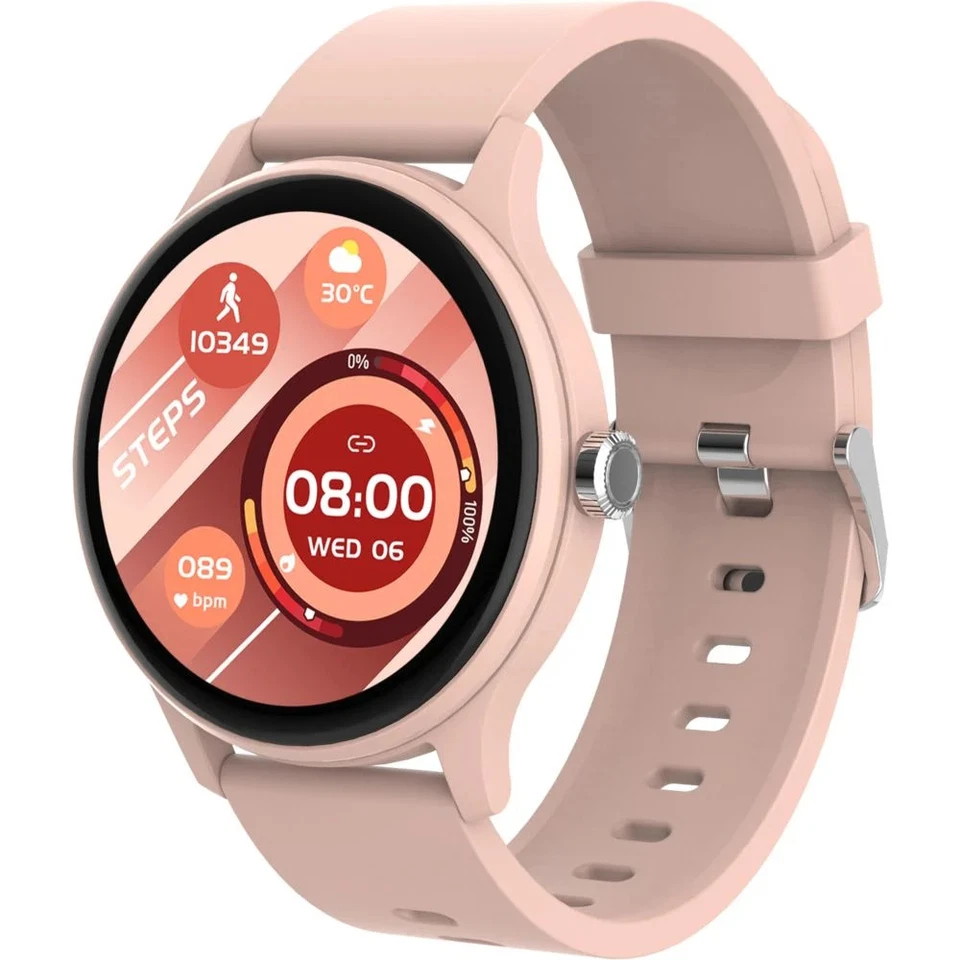 Kundenrücknahme ~ PEAQ PSW 100-PK Smartwatch Gummi, 22 mm, Pink Android/IOS, Foto 1 von 4