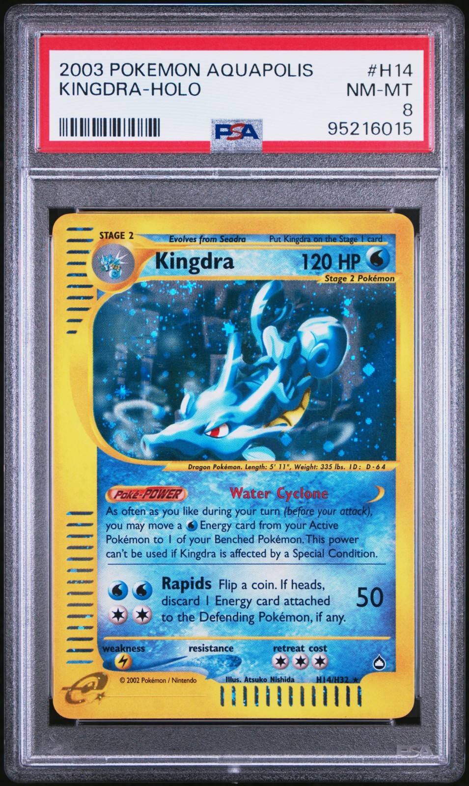 2003 Pokemon Aquapolis #H14 Kingdra Holo PSA 8