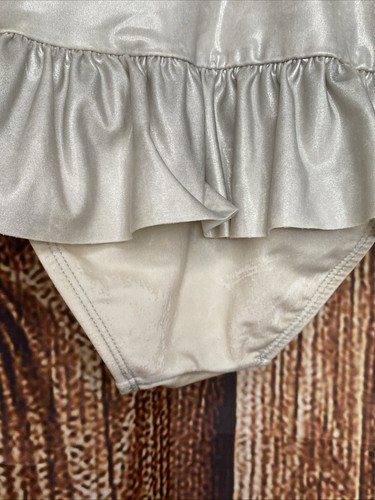 Disney Store Girl’s One Piece Elsa Frozen Shimmering Silver Swimsuit - Size 5/6 - Picture 5 of 5