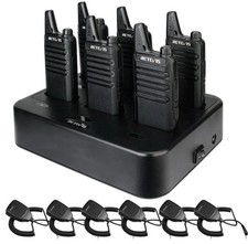 6Pack Retevis RT22 Long Range Walkie Talkie 2W Two Way Radio Six-Way Charger