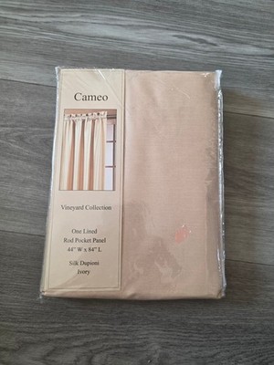 Cameo Vineyard Collection Silk Dupioni Rod Pocket Curtain Panel 44'' W X 84'' L Iv