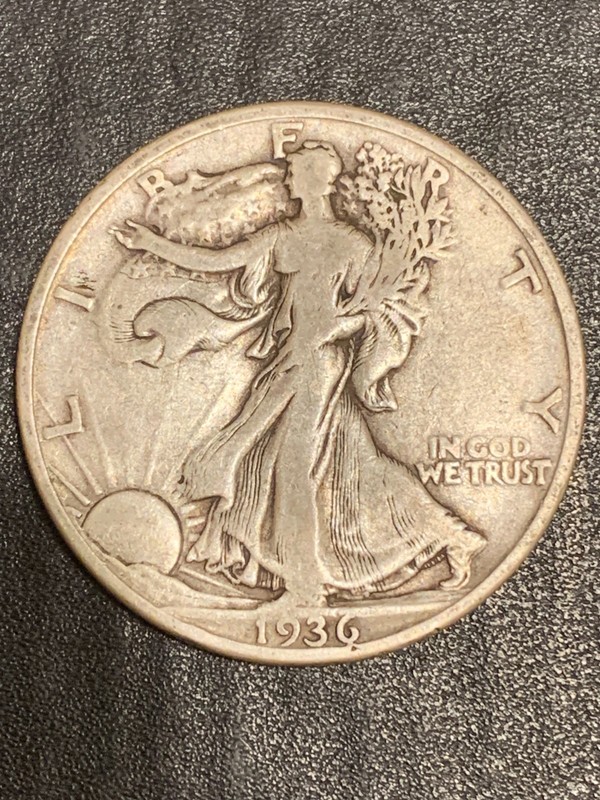 1936 Philadelphia  Mint Silver Liberty Walking Half Dollar  lot # 2062