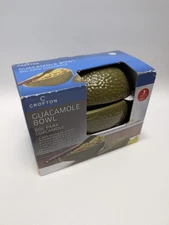Crofton Avocado Guacamole Bowl 3pc Serving Set Dip Ceramic
