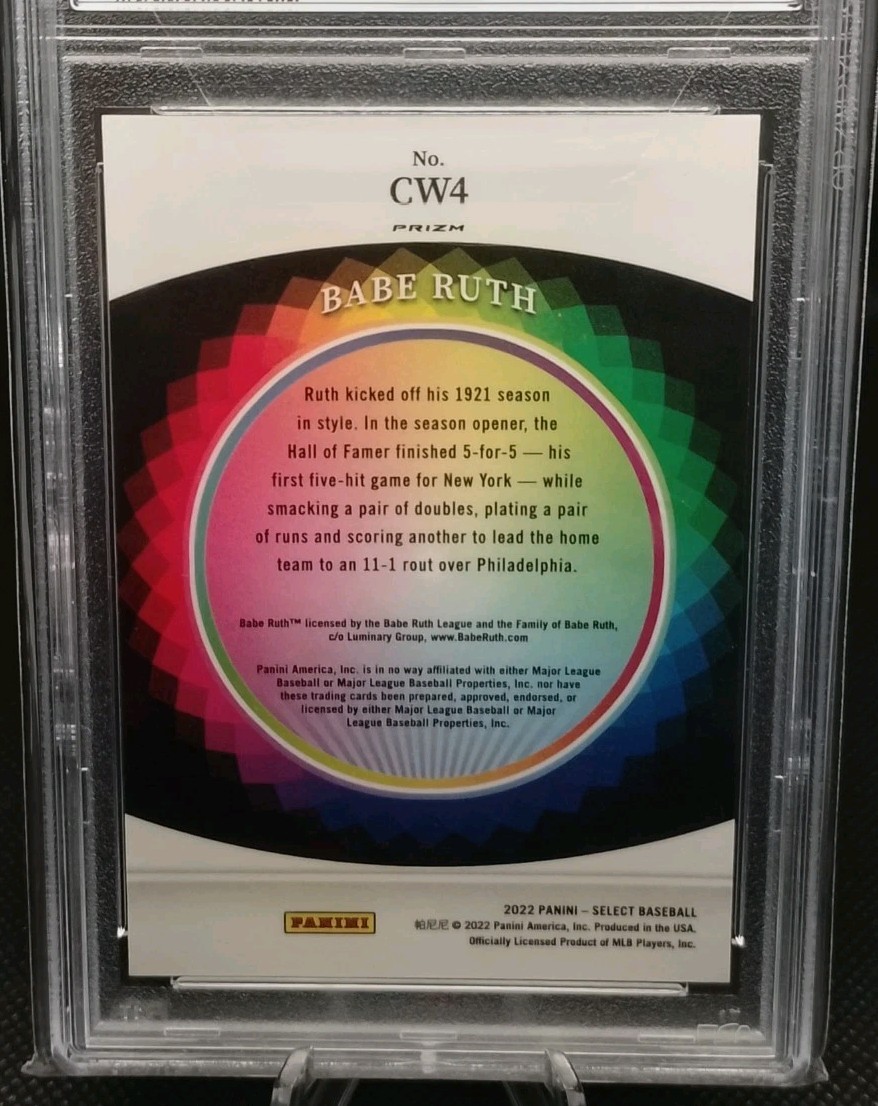 2022 Select Babe Ruth Monster "Case Hit" SSP Color Wheel Prizm PSA 10 GEM-MINT🔥 view 4