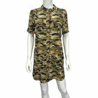 Equipment Green 100% Silk Camouflage Shirt Dress