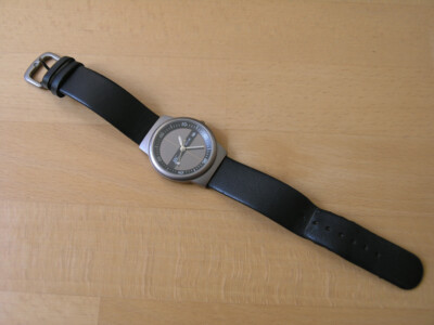 MC Solar Men's Watch Case Brass/Titanium Waterproof 3 ATM Strap Genuine Leather