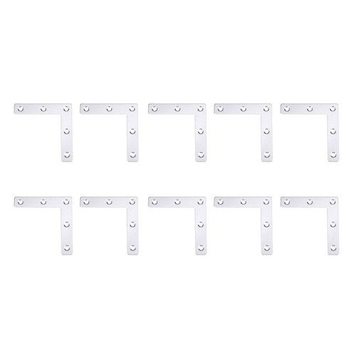 10 Pcs Stainless Steel Fixed Plate Fixing Bracket Connector Angle